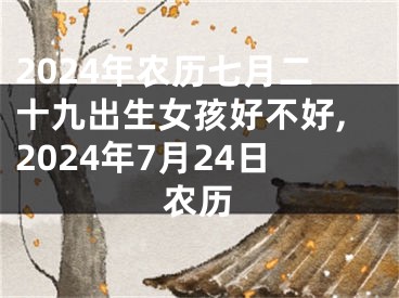 2024年农历七月二十九出生女孩好不好,2024年7月24日农历