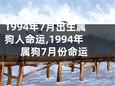 1994年7月出生属狗人命运,1994年属狗7月份命运