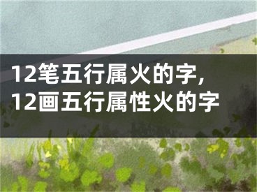 12笔五行属火的字,12画五行属性火的字