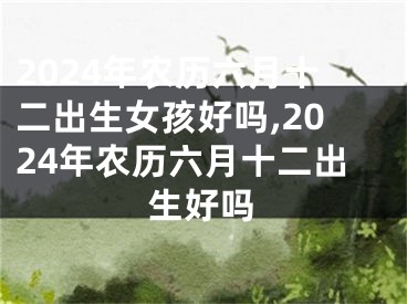 2024年农历六月十二出生女孩好吗,2024年农历六月十二出生好吗