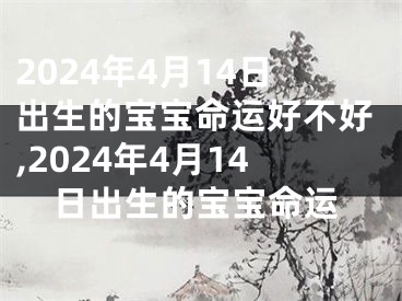 2024年4月14日出生的宝宝命运好不好,2024年4月14日出生的宝宝命运