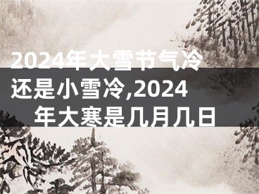 2024年大雪节气冷还是小雪冷,2024年大寒是几月几日