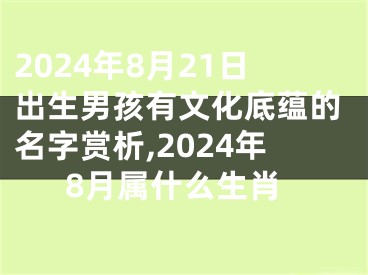 2024年8月21日出生男孩有文化底蕴的名字赏析,2024年8月属什么生肖