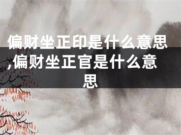 偏财坐正印是什么意思,偏财坐正官是什么意思