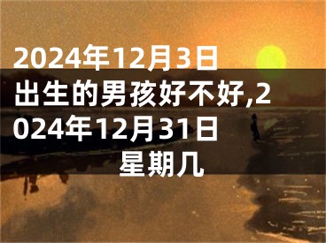 2024年12月3日出生的男孩好不好,2024年12月31日星期几