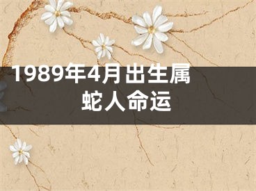 1989年4月出生属蛇人命运