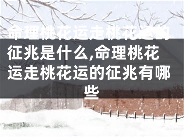 命理桃花运走桃花运的征兆是什么,命理桃花运走桃花运的征兆有哪些