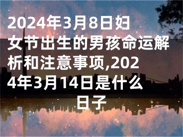 2024年3月8日妇女节出生的男孩命运解析和注意事项,2024年3月14日是什么日子