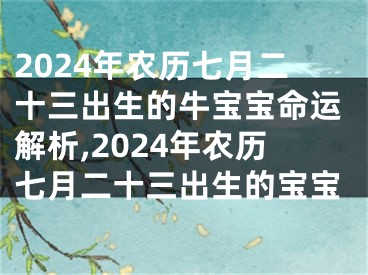 2024年农历七月二十三出生的牛宝宝命运解析,2024年农历七月二十三出生的宝宝