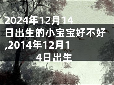 2024年12月14日出生的小宝宝好不好,2014年12月14日出生