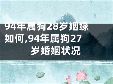 94年属狗28岁姻缘如何,94年属狗27岁婚姻状况