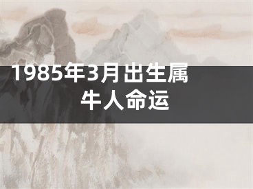 1985年3月出生属牛人命运