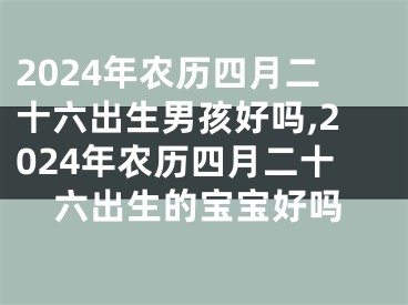 2024年农历四月二十六出生男孩好吗,2024年农历四月二十六出生的宝宝好吗