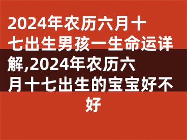 2024年农历六月十七出生男孩一生命运详解,2024年农历六月十七出生的宝宝好不好