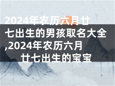 2024年农历六月廿七出生的男孩取名大全,2024年农历六月廿七出生的宝宝