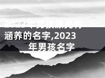 2023年男孩漂亮有涵养的名字,2023年男孩名字