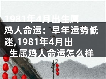 1981年4月出生属鸡人命运：早年运势低迷,1981年4月出生属鸡人命运怎么样