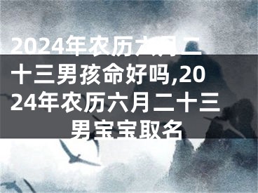 2024年农历六月二十三男孩命好吗,2024年农历六月二十三男宝宝取名