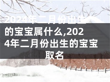 2024年二月份出生的宝宝属什么,2024年二月份出生的宝宝取名