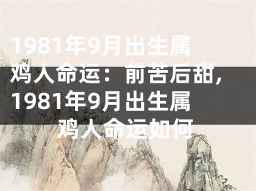 1981年9月出生属鸡人命运：前苦后甜,1981年9月出生属鸡人命运如何