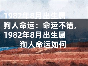 1982年8月出生属狗人命运：命运不错,1982年8月出生属狗人命运如何