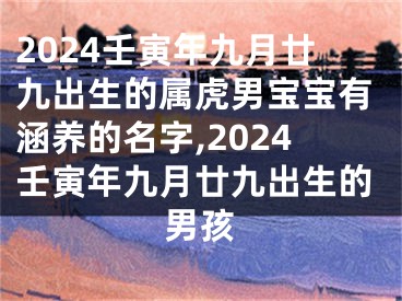 2024壬寅年九月廿九出生的属虎男宝宝有涵养的名字,2024壬寅年九月廿九出生的男孩
