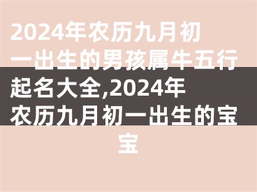 2024年农历九月初一出生的男孩属牛五行起名大全,2024年农历九月初一出生的宝宝