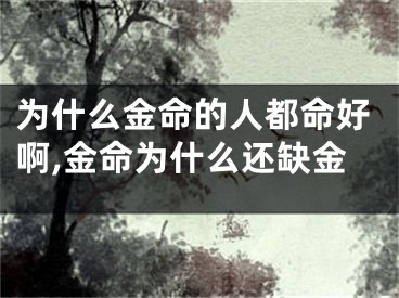 为什么金命的人都命好啊,金命为什么还缺金