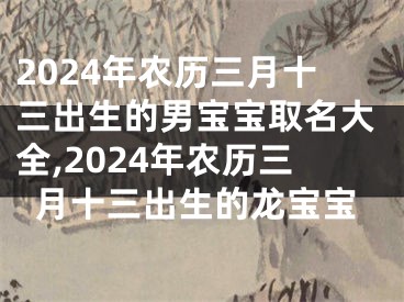 2024年农历三月十三出生的男宝宝取名大全,2024年农历三月十三出生的龙宝宝