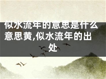 似水流年的意思是什么意思黄,似水流年的出处