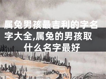 属兔男孩最吉利的字名字大全,属兔的男孩取什么名字最好