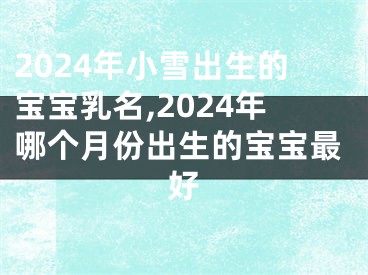 2024年小雪出生的宝宝乳名,2024年哪个月份出生的宝宝最好