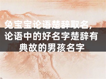 兔宝宝论语楚辞取名,论语中的好名字楚辞有典故的男孩名字