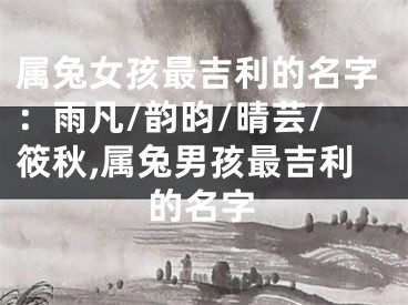 属兔女孩最吉利的名字：雨凡/韵昀/晴芸/筱秋,属兔男孩最吉利的名字