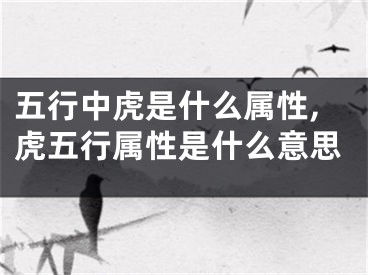 五行中虎是什么属性,虎五行属性是什么意思