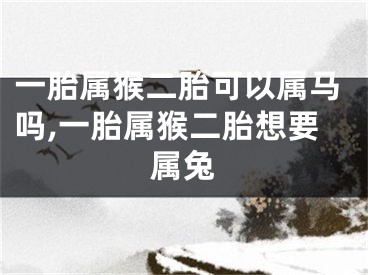 一胎属猴二胎可以属马吗,一胎属猴二胎想要属兔
