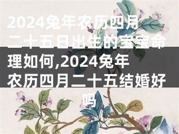 2024兔年农历四月二十五日出生的宝宝命理如何,2024兔年农历四月二十五结婚好吗