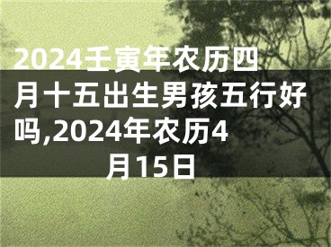 2024壬寅年农历四月十五出生男孩五行好吗,2024年农历4月15日