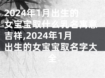 2024年1月出生的女宝宝取什么乳名寓意吉祥,2024年1月出生的女宝宝取名字大全