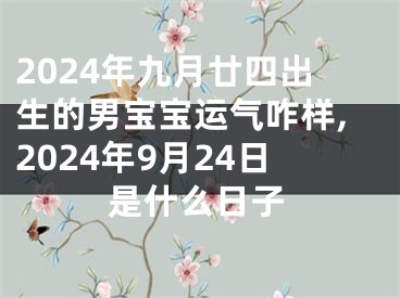 2024年九月廿四出生的男宝宝运气咋样,2024年9月24日是什么日子