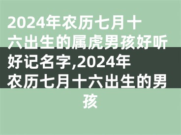 2024年农历七月十六出生的属虎男孩好听好记名字,2024年农历七月十六出生的男孩