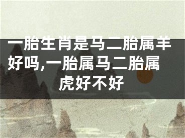 一胎生肖是马二胎属羊好吗,一胎属马二胎属虎好不好