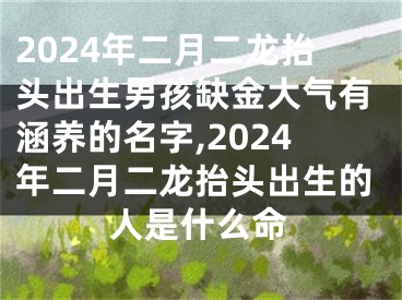 2024年二月二龙抬头出生男孩缺金大气有涵养的名字,2024年二月二龙抬头出生的人是什么命