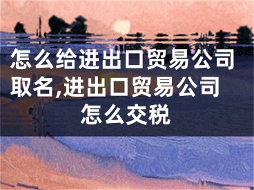 怎么给进出口贸易公司取名,进出口贸易公司怎么交税