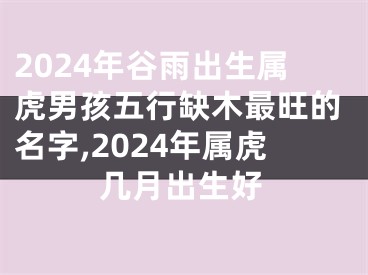 2024年谷雨出生属虎男孩五行缺木最旺的名字,2024年属虎几月出生好