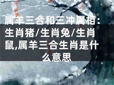 属羊三合和三冲属相：生肖猪/生肖兔/生肖鼠,属羊三合生肖是什么意思