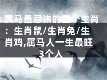 属马最忌讳的三个生肖：生肖鼠/生肖兔/生肖鸡,属马人一生最旺3个人