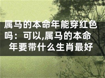 属马的本命年能穿红色吗：可以,属马的本命年要带什么生肖最好