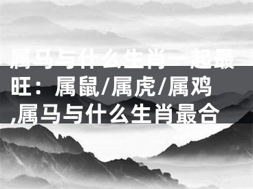 属马与什么生肖一起最旺：属鼠/属虎/属鸡,属马与什么生肖最合