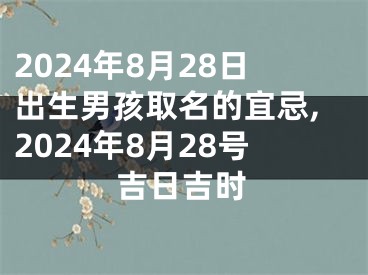 2024年8月28日出生男孩取名的宜忌,2024年8月28号吉日吉时